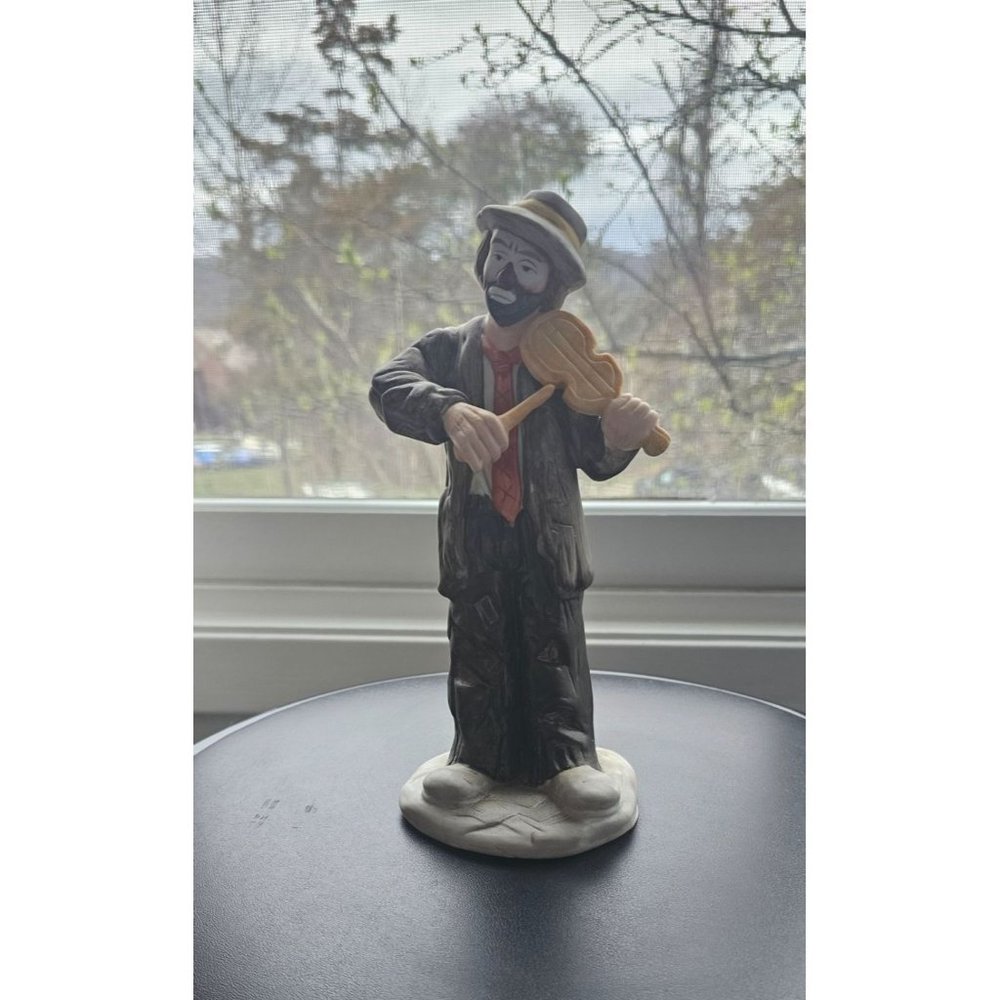 Vintage Emmett Kelly Jr. (EKJ) Porcelain Clown by Flambro:‎ Hobo w/violin